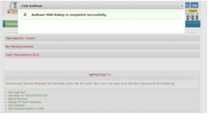 successfully linked to your PAN