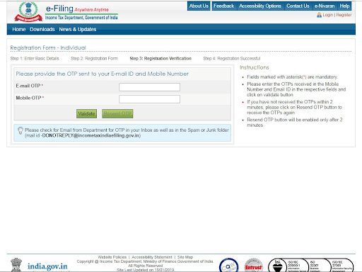 Fill in the Registration Form