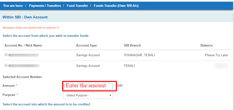 sbi fund transfer